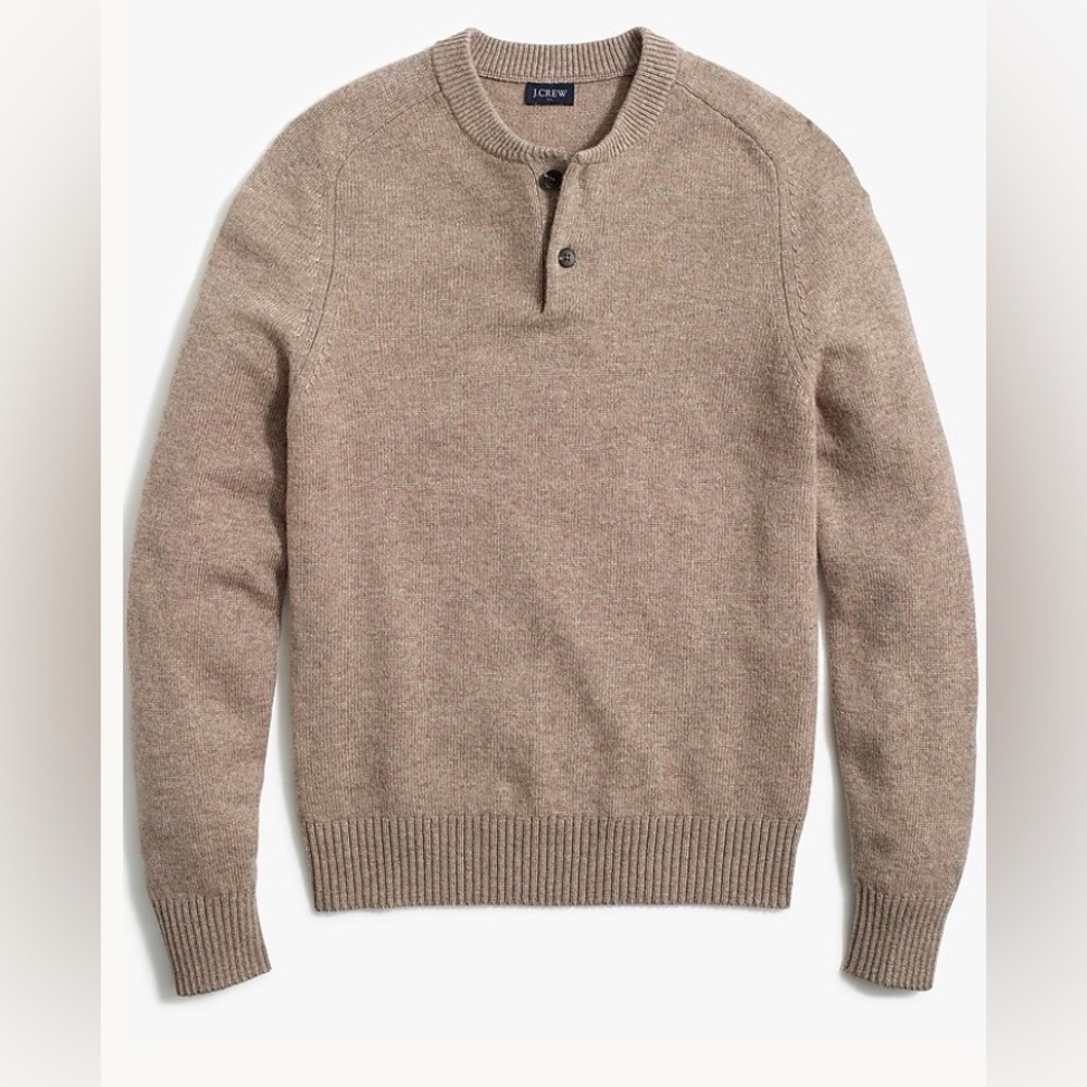 NWT JCrew Factory Lambswool-blend henley sweater